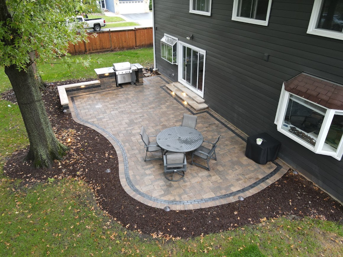 Palatine Brick Paver Patio, Outdoor Kitchen and Grill Island